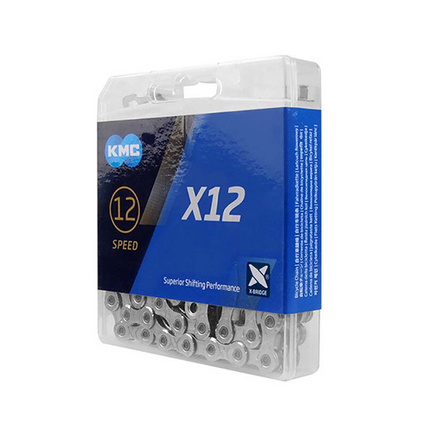 KMC X12 12-Speed Road / MTB Bike Chain Bulk 126L Silver fits SRAM Shimano Campy